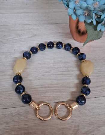 imagem Alça de Bola de Resina - Azul Marinho com Amber