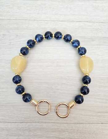 imagem Alça de Bola de Resina - Azul Marinho com Amber