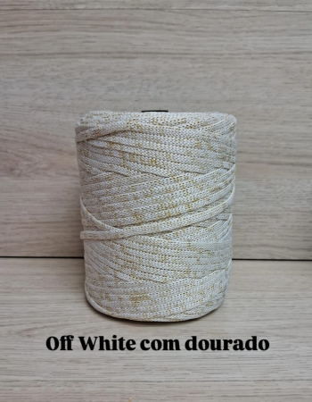 imagem Fio de Poliéster 5mm Off White com lurex