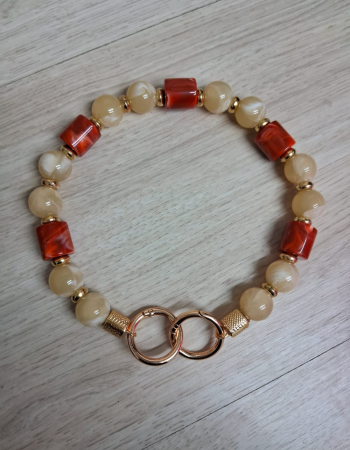 imagem Alça de bola de Resina - Amber com laranja mesclado