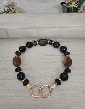 imagem Alça de bola de Resina - Preto Com Caramelo