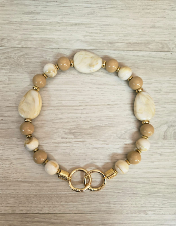 imagem Alça de bola de Resina - Bege Mesclado com Nude