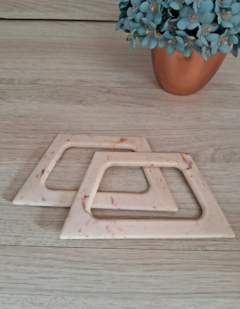 imagem Par de Alça Acrilica Trapezio Bege Mesclado