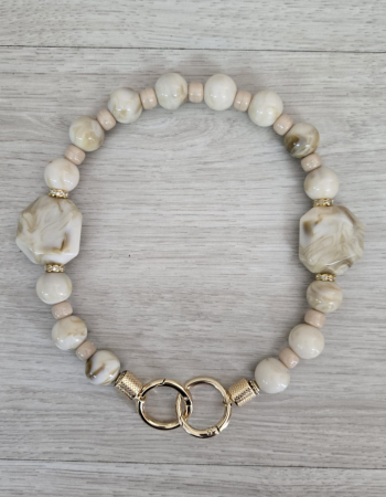 imagem Alça de Bola de resina - Bege Marmorizado