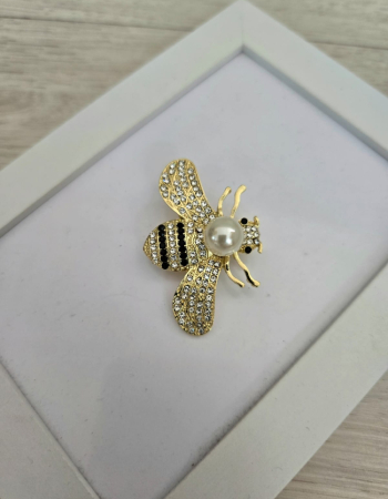 imagem Broche Abelha Pérola com Strass