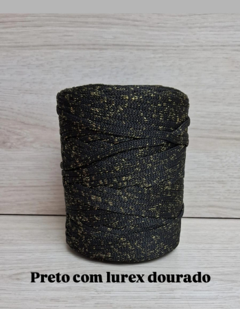 imagem Fio de Poliéster 5mm Preto com lurex