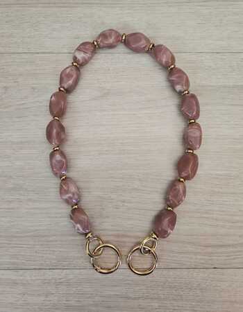 imagem Alça de Bola de resina Rosa Antigo - 54cm